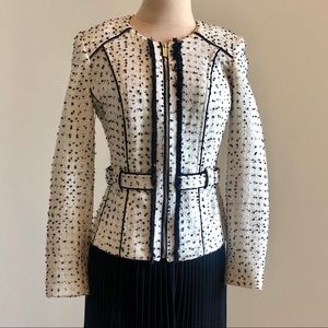 Cache Boucle Knit Jacket Black & Cream sz 0